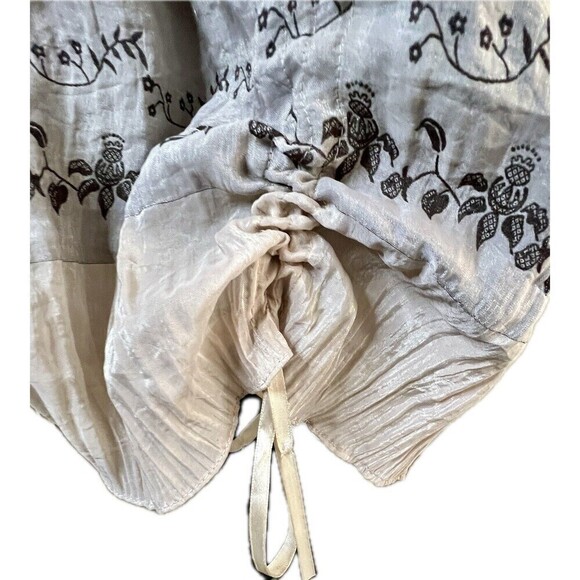 Lapis Strapless Dress Beige & Brown Floral Pattern One Size Fairy Boho Ethereal - Picture 5 of 10